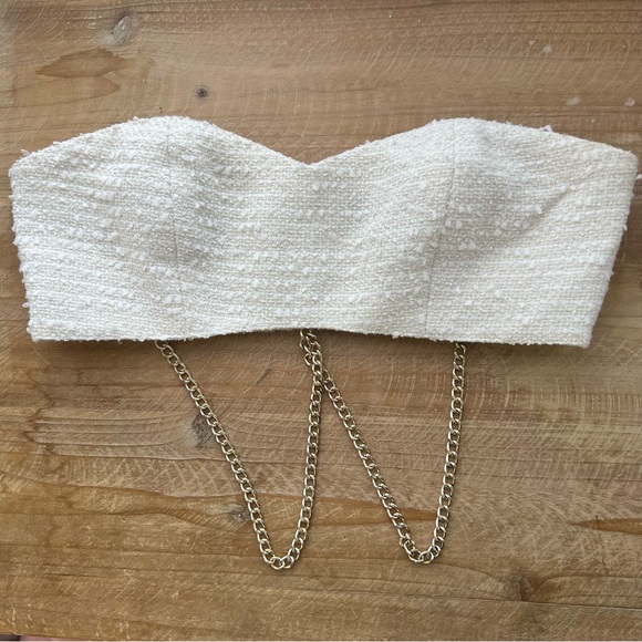 Retrofete Loris Tweed Bralette in White - Picture 2 of 7